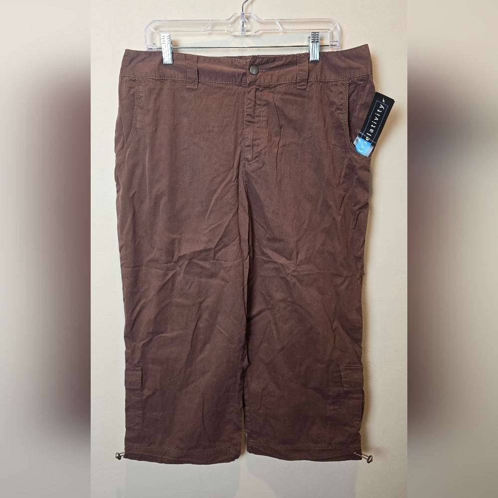 Relativity Chocolate Brown Cropped Capri Pant NWT